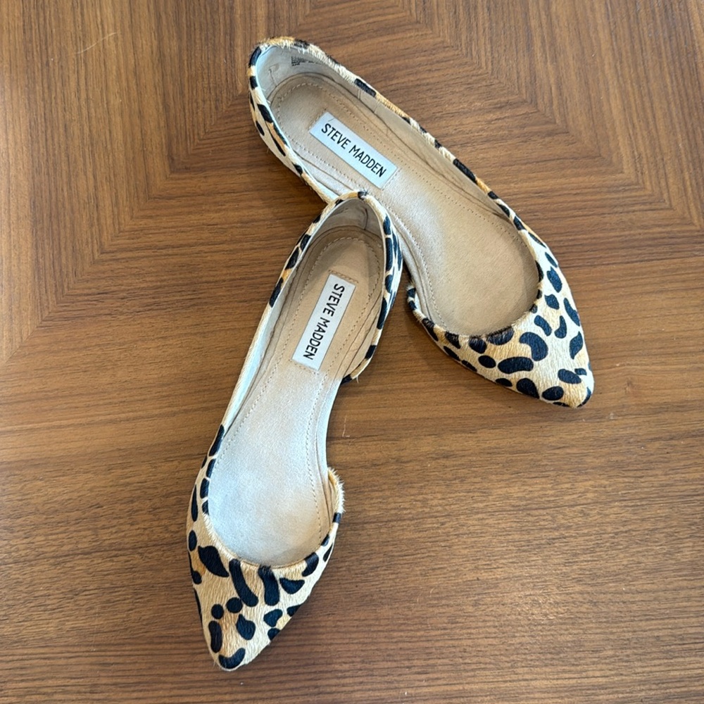 Steve Madden Elusionl leopard print D'Orsay style flats size 6.5